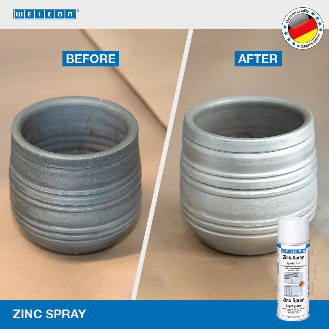 WEICON Zink-Spray 400 ml Rostschutzspray mit mikro Zink- und Aluminiumpigmenten