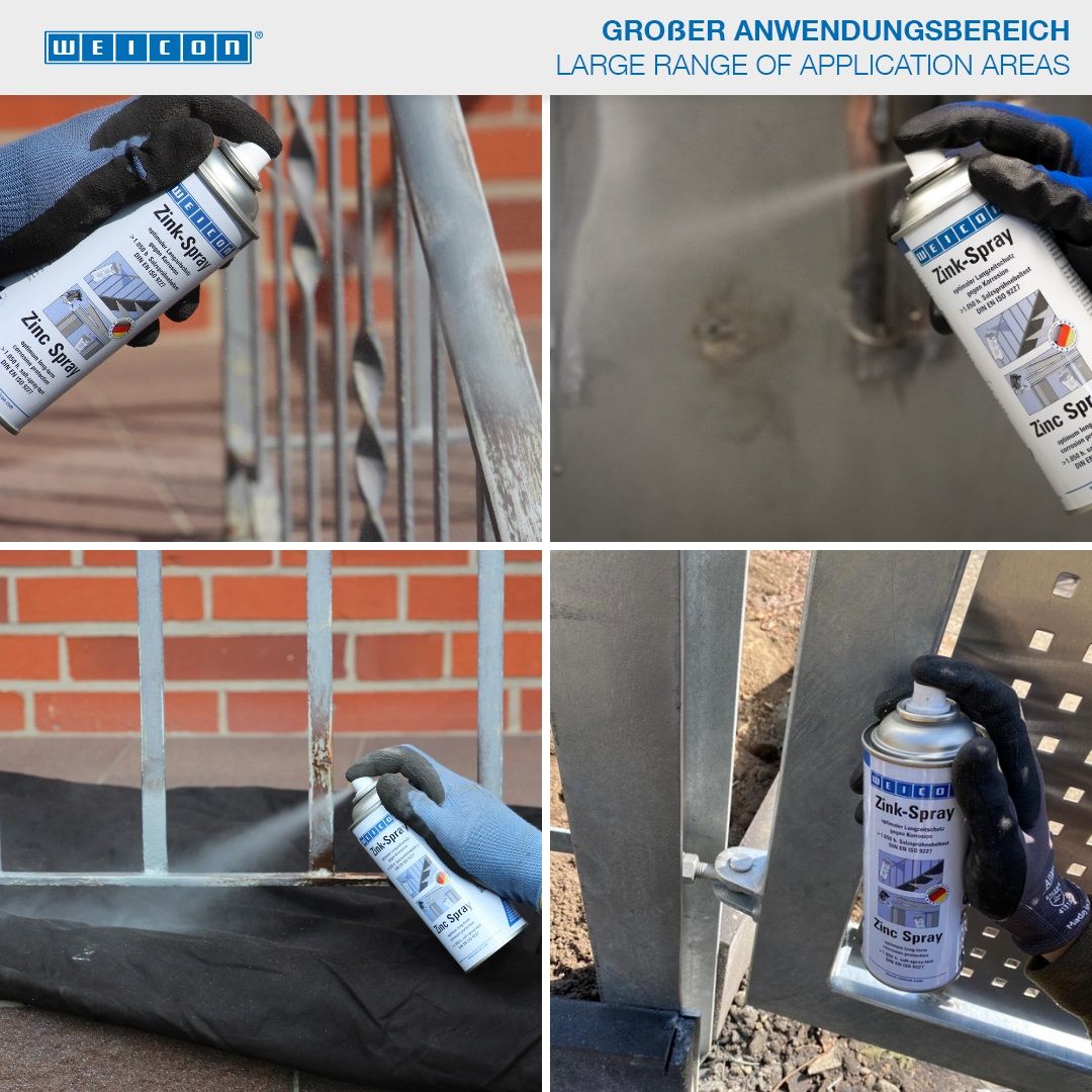 WEICON Zink-Spray 400 ml Rostschutzspray mit mikro Zink- und Aluminiumpigmenten