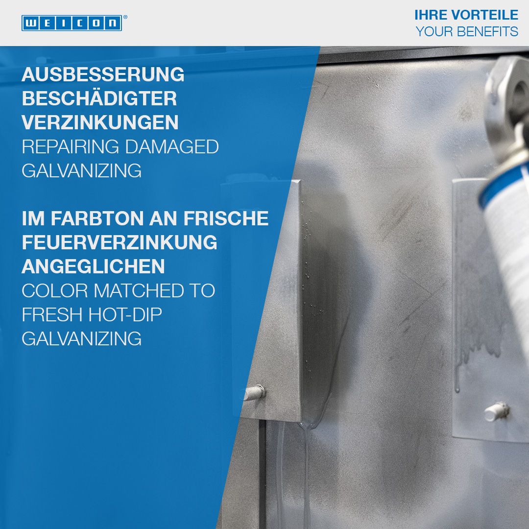 WEICON Zink-Spray 400 ml Rostschutzspray mit mikro Zink- und Aluminiumpigmenten