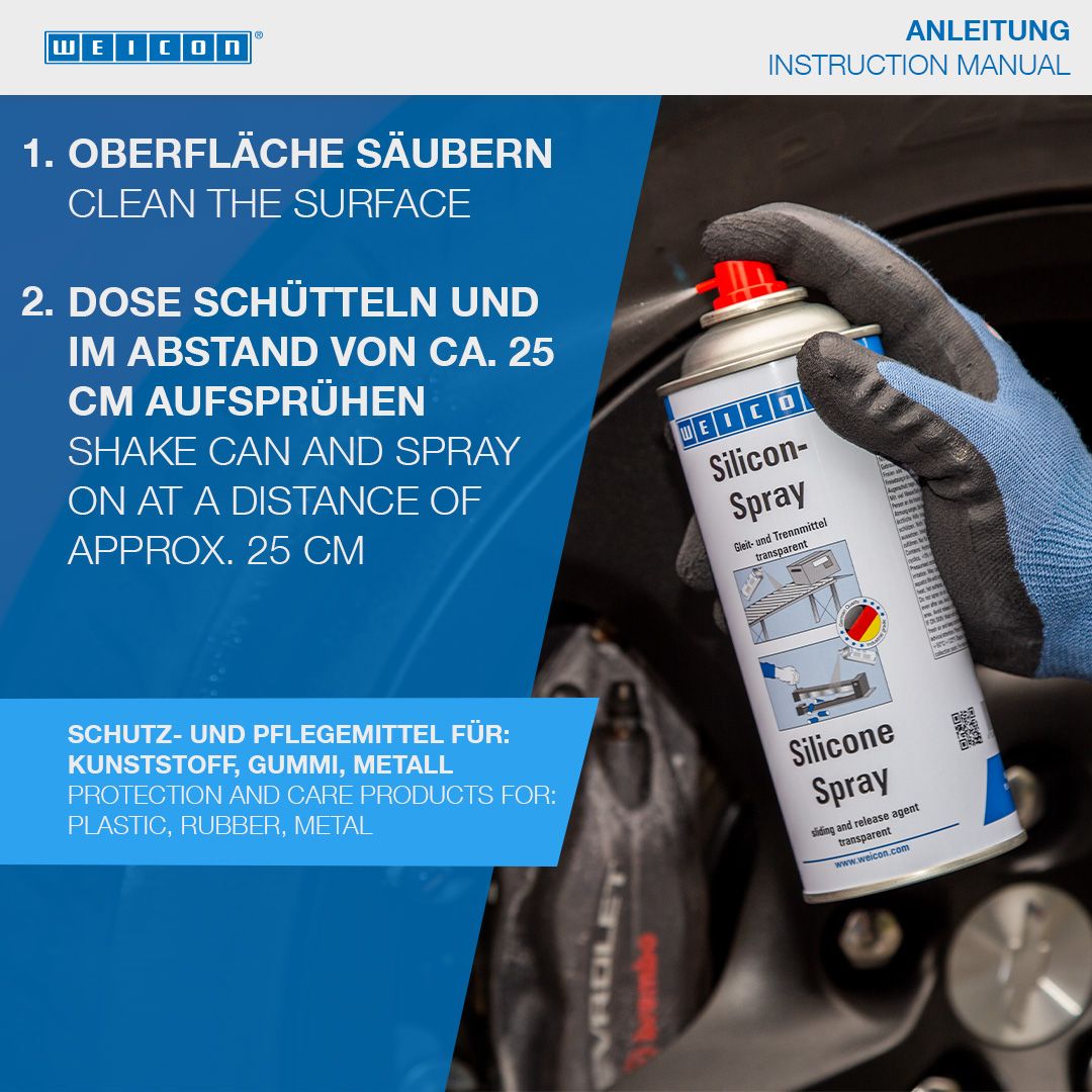 WEICON Silicon-Spray 400 ml transparent für Kunststoff, Gummi & Metall