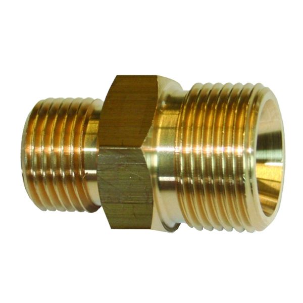 Doppelnippel G 3/8" LH x G 1/2" RH DIN