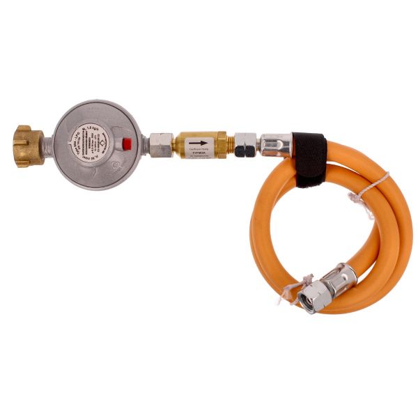 Propanflaschen Anschluss-Set Regler mit Sicherheitsablassventil plus Propan Schlauch plus Schlauchbruchsicherung