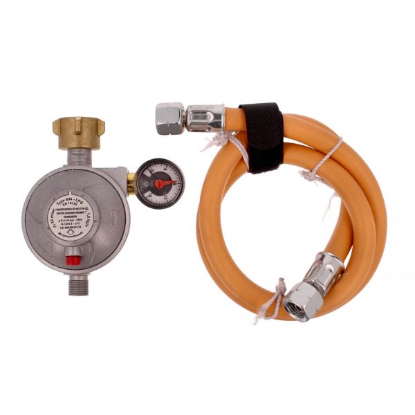 Propanflaschen Anschluss-Set Niederdruckregler mit Kontrollmanometer plus Propan Schlauch
