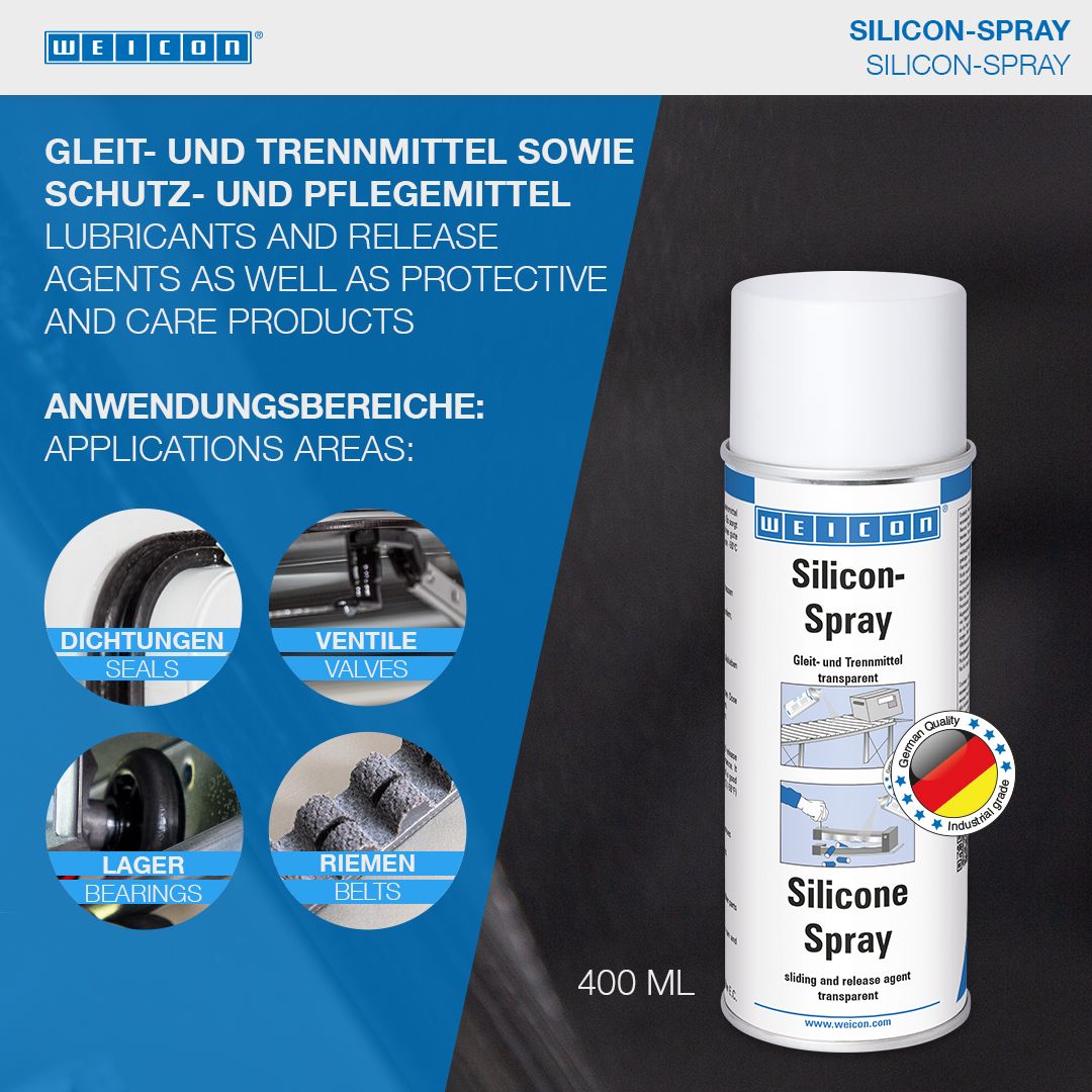 WEICON Silicon-Spray 400 ml transparent für Kunststoff, Gummi & Metall