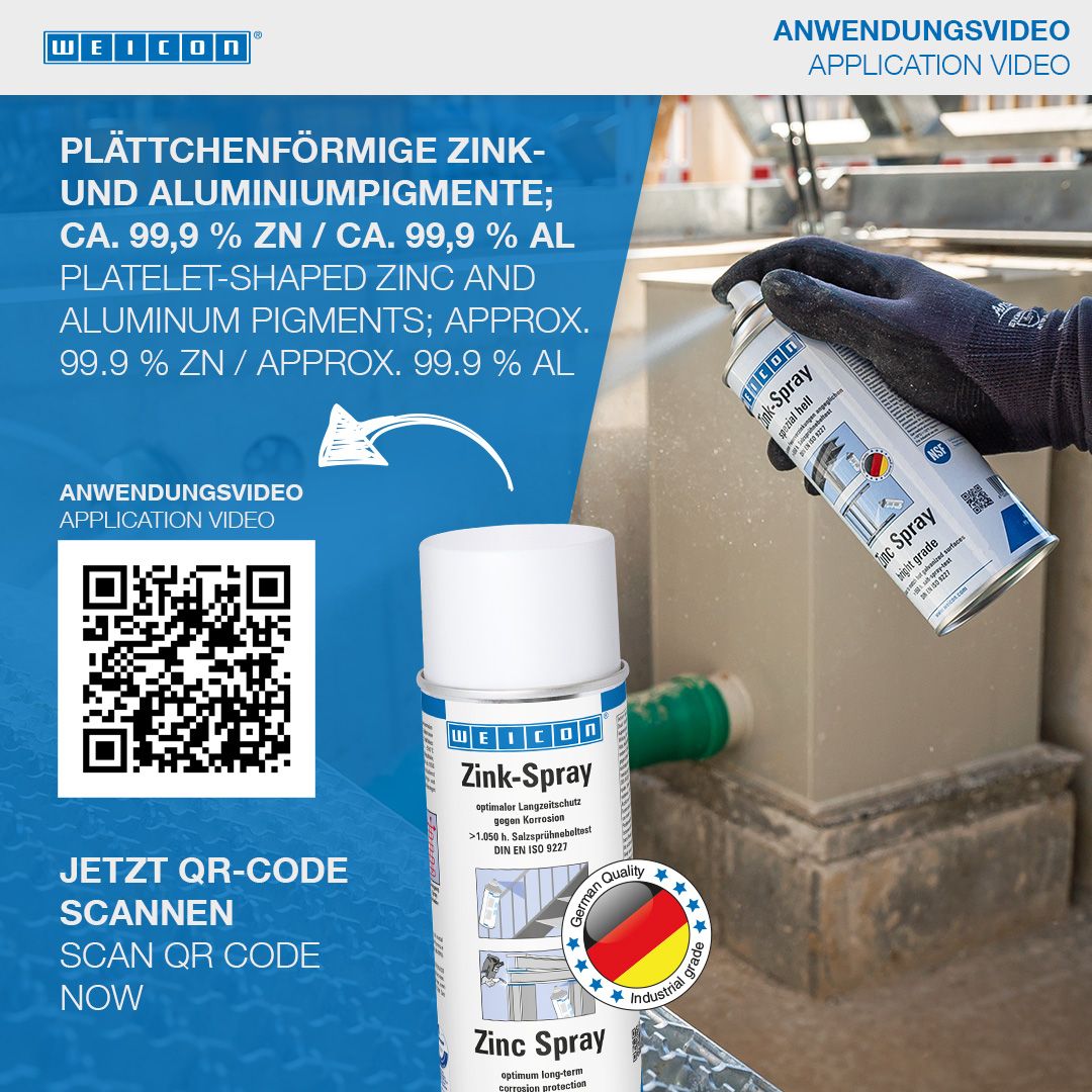 WEICON Zink-Spray 400 ml Rostschutzspray mit mikro Zink- und Aluminiumpigmenten